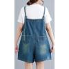 imagechouyatou Womens Summer Casual Loose Adjustable Straps Shorts Denim Overall Romper Bib Jeans ShortallsLight Blue