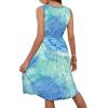 imageMOLERANI Women Summer Dresses Sleeveless Casual Loose Swing Button Down Midi Dress with PocketsDyed Blue Green White