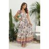 imageOSTOO Womens 2025 Summer Short Sleeves Boho Floral Print Tiered Casual Flowy Long Maxi DressApricot Cashew Floral