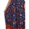 imageOSTOO Womens 2025 Summer Short Sleeves Boho Floral Print Tiered Casual Flowy Long Maxi DressDeep Blue Flowers