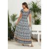 imageOSTOO Womens 2025 Summer Short Sleeves Boho Floral Print Tiered Casual Flowy Long Maxi DressFloral Blue