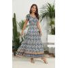 imageOSTOO Womens 2025 Summer Short Sleeves Boho Floral Print Tiered Casual Flowy Long Maxi DressFloral Blue