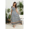 imageOSTOO Womens 2025 Summer Short Sleeves Boho Floral Print Tiered Casual Flowy Long Maxi DressFloral Blue