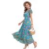 imageOSTOO Womens 2025 Summer Short Sleeves Boho Floral Print Tiered Casual Flowy Long Maxi DressFloral Green