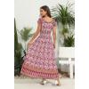 imageOSTOO Womens 2025 Summer Short Sleeves Boho Floral Print Tiered Casual Flowy Long Maxi DressFloral Purple