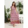imageOSTOO Womens 2025 Summer Short Sleeves Boho Floral Print Tiered Casual Flowy Long Maxi DressFloral Purple