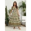 imageOSTOO Womens 2025 Summer Short Sleeves Boho Floral Print Tiered Casual Flowy Long Maxi DressGreen Flowers