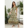 imageOSTOO Womens 2025 Summer Short Sleeves Boho Floral Print Tiered Casual Flowy Long Maxi DressGreen Flowers