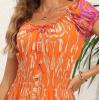 imageOSTOO Womens 2025 Summer Short Sleeves Boho Floral Print Tiered Casual Flowy Long Maxi DressOrange Flowers