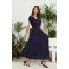 imageOSTOO Womens 2025 Summer Short Sleeves Boho Floral Print Tiered Casual Flowy Long Maxi DressSolid Navy