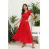 imageOSTOO Womens 2025 Summer Short Sleeves Boho Floral Print Tiered Casual Flowy Long Maxi DressSolid Red