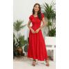 imageOSTOO Womens 2025 Summer Short Sleeves Boho Floral Print Tiered Casual Flowy Long Maxi DressSolid Red