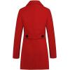 imagechouyatou Women Elegant Notched Collar Double Breasted Wool Blend Over CoatRed