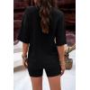imagechouyatou Women s 2 Piece Knit Sets Short Sleeve Sweater TShirt and Shorts Two Piece Outfits SleepwearBlack