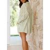 imagechouyatou Womens 2 Piece Outfits Lounge Sets Striped Button Down Shirt and Shorts Sleepwear Pajamas SetsGreen