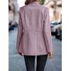 imagechouyatou Womens Casual Business Open Front Long Sleeve Notch Lapel Office Blazer JacketPurple