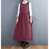 imagechouyatou Womens Cute Sleeveless Corduroy Overall Dress Jumper Midi Babydoll Tank Dress with PocketsDark Red