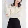 imagechouyatou Womens Sweater Skirt Set Cross Wrap Front Sweater Midi Skirt Sets 2 Piece OutfitsBlack White