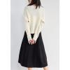 imagechouyatou Womens Sweater Skirt Set Cross Wrap Front Sweater Midi Skirt Sets 2 Piece OutfitsBlack White