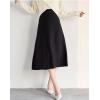 imagechouyatou Womens Sweater Skirt Set Cross Wrap Front Sweater Midi Skirt Sets 2 Piece OutfitsBlack White