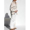 imagechouyatou Womens Winter Fuzzy Sherpa Jacket Boyfriend Fleece Color Block Plaid Button Down Shacket CoatApricot