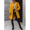 imagechouyatou Womens Winter Wool Coat Shawl Collar Business Casual One Button Midi Long Pea CoatYellow