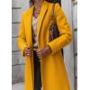 imagechouyatou Womens Winter Wool Coat Shawl Collar Business Casual One Button Midi Long Pea CoatYellow