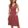 imageMOLERANI Women Summer Dresses Sleeveless Casual Loose Swing Button Down Midi Dress with Pockets02polka Dot Red White