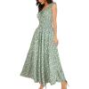 imageOSTOO Womens 2024 Summer Boho Floral Print Tiered Casual Flowy Long Maxi DressGreenS