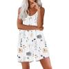 imagechouyatou Womens Spaghetti Strap Wide Leg Jumpsuit Boho Floral Print Loose Fit Romper ShortsFloral White