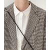 imagechouyatou Mens Plaid Pattern Wool Blazer Sports Coat Casual Notched Lapel Single Breasted Wool Pea CoatCoffee
