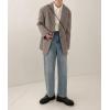 imagechouyatou Mens Plaid Pattern Wool Blazer Sports Coat Casual Notched Lapel Single Breasted Wool Pea CoatCoffee