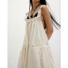 imagechouyatou Womens Cargo Overall Dress Sleeveless Adjustable Strap Safari Maxi Jumper Dress with PocketsWhite