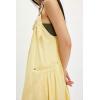imagechouyatou Womens Cargo Overall Dress Sleeveless Adjustable Strap Safari Maxi Jumper Dress with PocketsYellow