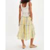 imagechouyatou Womens Retro Plaid Wide Leg Croppped Pants Y2k Baggy Culottes Capri Palazzo Pants with PocketsApricot