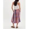 imagechouyatou Womens Retro Plaid Wide Leg Croppped Pants Y2k Baggy Culottes Capri Palazzo Pants with PocketsPink