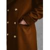 imagechouyatou Mens Winter Double Breasted Long Wool Trench Coat Notched Lapel Wool Blend Pea Coat with PocketsBrown