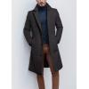 imagechouyatou Mens Winter Single Breasted Wool Coat Business Casual Notch Collar Mid Long Winter Pea CoatDark Grey