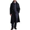 imagechouyatou Mens Winter Double Breasted Long Wool Trench Coat Notched Lapel Wool Blend Pea Coat with PocketsBlack