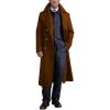 imagechouyatou Mens Winter Double Breasted Long Wool Trench Coat Notched Lapel Wool Blend Pea Coat with PocketsBrown
