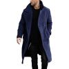 imagechouyatou Mens Winter Double Breasted Midi Long Wool Blend Pea Coat Notched Lapel Business Casual Wool Trench CoatNavy