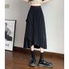 imagechouyatou Womens Asymmetrical Tulip Hem Party Dress Irregular Flowy Swing Accordion Pleated Midi Long SkirtBlack