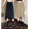 imagechouyatou Womens Asymmetrical Tulip Hem Party Dress Irregular Flowy Swing Accordion Pleated Midi Long SkirtBlack