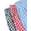 imagechouyatou Womens Casual Elastic Waist Plaid Skirt Gingham Swing Pleated Midi Long Skirt with PocketsBlack
