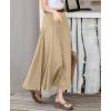 imagechouyatou Womens High Waisted ALine Midi Skirt Vintage Work Cargo Skirt Long Skater SkirtKhaki