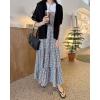 imagechouyatou Womens Retro Plaid Suspender Maxi Dress Sleeveless Ruffle Tiered Overall Jumper Long DressBlack
