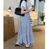 imagechouyatou Womens Retro Plaid Suspender Maxi Dress Sleeveless Ruffle Tiered Overall Jumper Long DressBlue