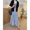 imagechouyatou Womens Retro Plaid Suspender Maxi Dress Sleeveless Ruffle Tiered Overall Jumper Long DressBlue