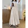 imagechouyatou Womens Retro Plaid Suspender Maxi Dress Sleeveless Ruffle Tiered Overall Jumper Long DressKhaki
