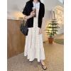 imagechouyatou Womens Retro Plaid Suspender Maxi Dress Sleeveless Ruffle Tiered Overall Jumper Long DressKhaki